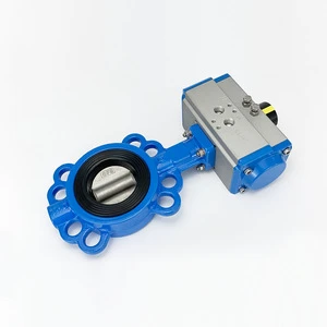Wafer Pneumatic Butterfly Valve DN50-DN600 Manual/Air Actuated with Limit Switch Box for Water and Oil Media