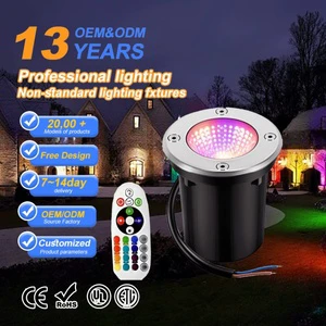 Most Popular 1W 3W Landscape Buried Light Under Ground Lamp with IP67 Waterproof Aluminum GU10 LED Remote Control Outdoor Light