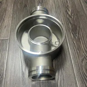 Stainless Steel Three Way Valve Body Precision Casting Machined Fluid Control Housing for Industrial Pipeline