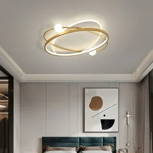 New Simple Bedroom Living Room Ceiling Lamp Restaurant Indoor Black Gold LED Modern Ceiling Light