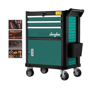 Complete DIY Car Wash Repair Workshop Tools Set Mobile Vehicle Maintenance Cleaning Trolley Tool Storage Cabinet OEM