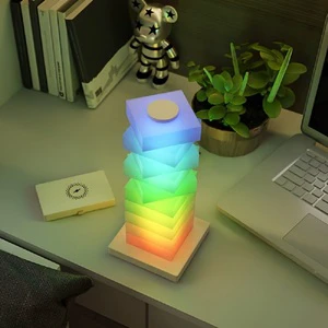 RGB Desk Lamp With Wireless Changing Touch Table Lamp for Bedside Night Light Gradient Home Atmosphere Decoration