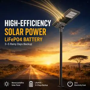 Hepu All in One Solar LED Street Light Outdoor Lights Solar for Municipal Lighting Project