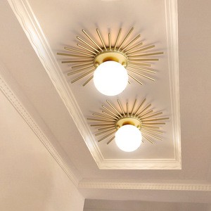 Modern Glass Round Indoor Ceiling Lighting Simple Living Room Home LED Ceiling Lamp