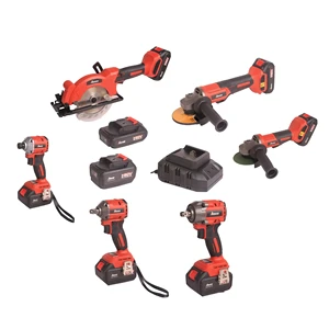 Power Tools Combo Kit,20V Cordless Combo Kit, 4-Tool Power Tool Set with 2.0Ah & 4.0Ah Batteries, Grinder, Impact Wrench, Drill