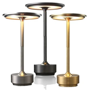 New Restaurant Luxury Cordless Rechargeable Aluminum Touch Table Lamp Hotel bar Living Room Reading Decoration Led Desk Lamp