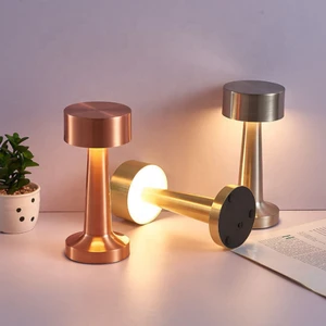 Bar Restaurant Metal Table Lamp Touch Rechargeable Desktop Night Light Nordic Metal Retro Decorative Lamp Led Table Lamps