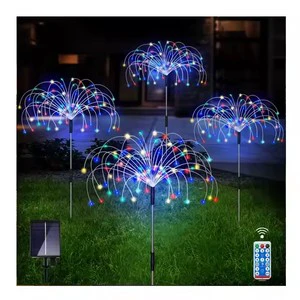 Solar IP65 Waterproof Garden Lights Flowers Fairy Garland Outdoor LED Firework Lights Christmas Decoration