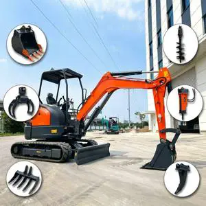 Fast Delivery CE Approved 3.5 Ton Mini Crawler Excavator Mini Digger Machine For Farm Construction Utility Trenching