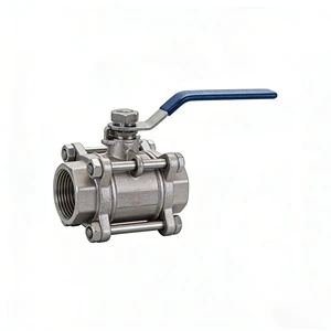 Stainless Steel Three-piece Internal Thread Butterfly Valve / High-pressure Full-hole Cast Iron True Union Industrial Water