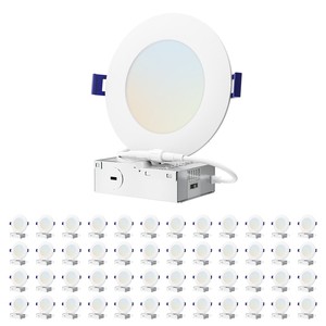 In Stock Canada USA LED Recessed Downlight Dimmable 5CCT Pot Lights 4 Inch Slim Panel Light For Indoor House Home Bedroom