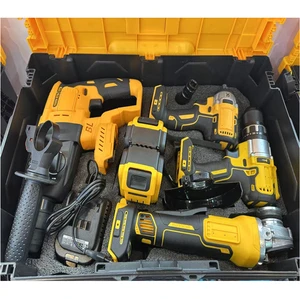 4 PCS Cordless Power Tools Set 4 in 1 Angle Grinder Multifunction Electric Hammer Impact Wrench Drill Combo Kit