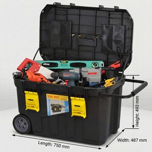 750*487*493MM Big Toolbox Household Hardware Toolbox Set Rolling Spanner Electric Drill Storage Tool Case