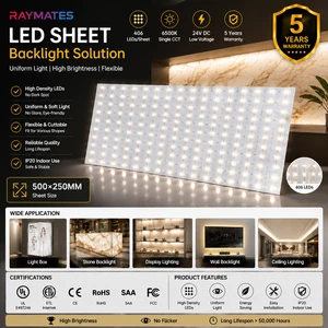 3000K 1250LM SMD2835 200LEDS Paper Thin LED Light Sheet for Ceiling Decoration Flexible DC24V Panel for Countertops Advertising