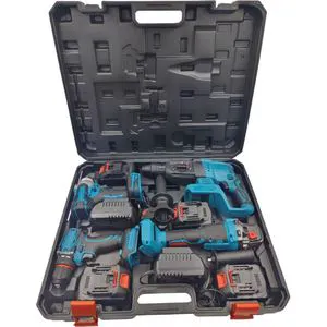 OEM 21V 4pcs Brushless Combo Power Tool Set 4 in 1 Set Li-ion Battery Cordless Drill Keyless Chuck Type Impact Drill Tool Set