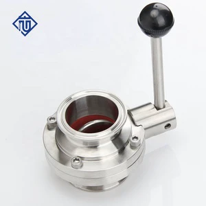 Manual Stainless Steel Sanitary Tri-Clamp Butterfly Valve for Food Beverage Dairy