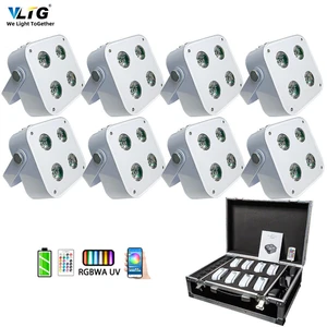 VLTG IR4 Mini Uplights 4X12W Battery Spotlight 4 LEDs Wireless DMX&IR Remote Uplights Disco Club Party Stage Uplight