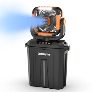 Spray Misting Floor Fan With Light 12L Bucket 20000mAh Rechargeable Battery Camping Outdoor Use