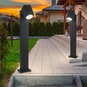 Ip44 Aluminum Adjustable Head Gu10 Bollard Outdoor Landscape Garden square Shape Lawn Lamp