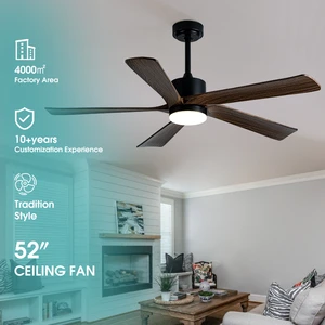 Modern American Style Remote Control Living Room Bedroom Dining Room Led Ceiling Fan Light