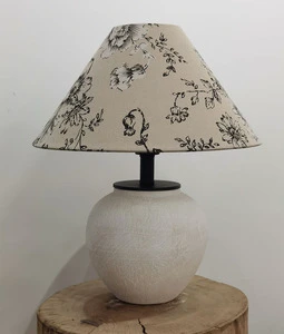 Mini Small Size Table Lamp Ceramics Desk Bedside Led Lighting Handmade Ceramic Lamp Body and Fabric Lampshade