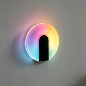 LED-RGBIC Wall Lamp Remote Control Digital Color Sequences Personalized Colors White Mode Music Mode Dimmable for Living Room