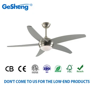 Europe Hot Sale Energy Saving 52inch 5 Blades Tuya Plywood Blades Remote Control White Led Ceiling Fan with Light