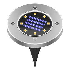 ODM Factory Solar Disk Light Outdoor Buried Underground Light White Ground Lamp Solar Powered Waterproof LED Solar Ground Light