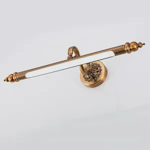 Copper Mirror Lamp Led 8W 51cm Antique Golden Europe Warm White Bedroom Bathroom Wall Light Cosmetics Cabinet Painting Lighting
