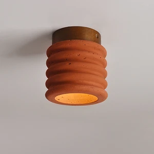Creative Industrial-Style Retro Coral Red LED Wall Light AC Powered Dining Living Room Corridor Ceiling Light Wood Home Office