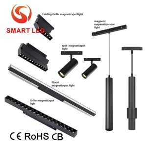 20mm Track Rail Magnetic Light System Of Linear Magnetic Grille Light/ Magnet Flood Light /cob Magnetic Track Light CE ROHS CB