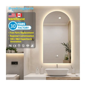Modern Design Arch Shape LED Bathroom Mirror Anti-Fog Backlit Frameless Arched Illuminated Smart Bath Mirror with Led Light