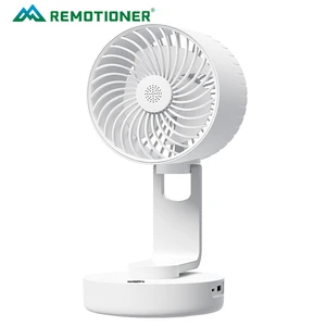 Wireless 4000mAh Battery Powered Portable Fan USB Rechargeable Foldable Small Desk Fan with LED Night Light