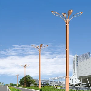 Outdoor Street Park Garden Lighting Multiple Lantern Heads Post Garden LED Lamp with Light Pole