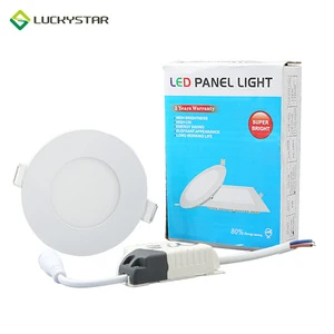LUCKYSTAR High Quality Supper Slim Downlight 6W Luminous IP20 Factory Low Price Round Shape LED Ceiling Panel Light for Canteen