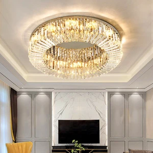 Modern Chandeliers LED Ceiling Luxury Modern Long Chandelier Led Home Decor Lights Pendant K9 Crystal Ceiling Light