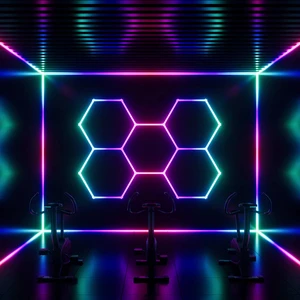 RGB LED Lights Hexagon 5 Hexgrid Garage Stage Bar Hotel Home Wall Wash Floodlight Tubes for Lighting