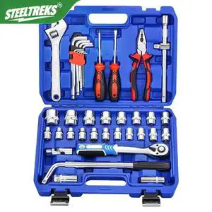 Steeltreks Hardware Tool Sets New 40 Piece Mechanic Tools Full Automotive Auto Repair Set Diy Wrench Socket Hardware Tool Sets