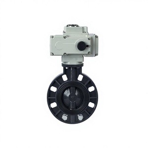 DN100 4-inch EPDM Rubber Seat 24V DC Shut-off Electric Actuator PVC Plastic butterfly Valve for Water