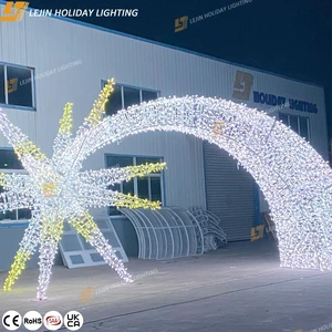 10M Customized Outdoor Smart IP65 Rated Dimmable 3D Tunnel Arch LED Motif Light for New Year Holiday Decoration