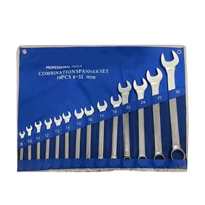 Professional 8-32 mm Combination Wrench Set Metric Roll-up Pouch Tool Kit Chrome Vanadium for Auto Repair and Home Maintenance