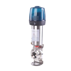 Sanitary Tri Clamp Pneumatic Actuator Stainless Steel butterfly Valve With Control Head