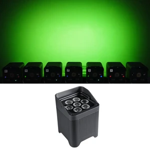 2026 New 7*20w Battery-powered RGBALC Wireless Uplights Rechargeable Spotlights for Ktv and Dj Stage