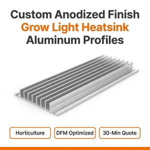 Custom Anodized Thermal Management Horticulture Grow Light Heatsink Aluminum Profiles