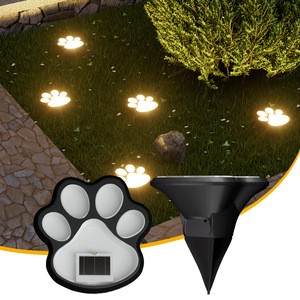 Solar Lawn Lamp LED Simulation Footprint Dog Claw Floor Lamp Outdoor Rainproof Courtyard Garden Decorative Buried Lamp Light