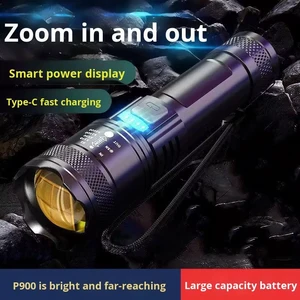Super Bright Aurora Cannon LED Floodlight Large Outdoor Patrol Spotlight 1000+ Lumens 400-500M Long-Range Zoom USB-Charged IP65