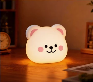 Cute Bear House Living Room Bedside Decoration Table Lamp Warm Light Kids USB Small Creative Touch Night Light for Decoration