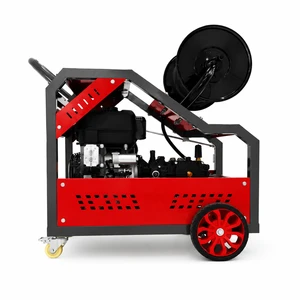 150Bar High Pressure Sewer Jetter Machine Drain Cleaning & Pipe Unblocking Equipment With Diesel 15HP Engine 30L/min