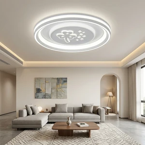 Unique Zhongshan Ceiling Fan Light Featuring Lucky Clover Pattern and Multi-Ring LED Design for Modern Living Room Comfort