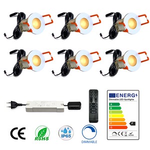 Mini 6pcs Spotlight Remote Control 12V DC Waterproof Dimmable Mini LED Spotlight Sets for Veranda Garden Terrace Roofs Carport